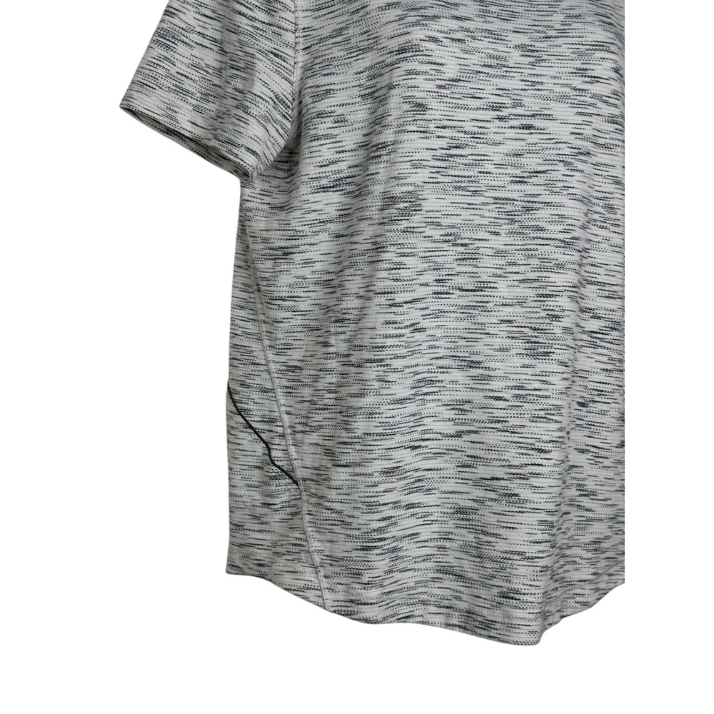 Lululemon S/S Long Distance Top 10 White Black Space Dye Athletic Yoga Shirt - Picture 6 of 7